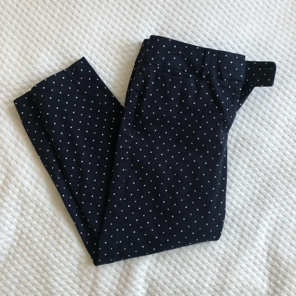 Cropped polka dot work pants